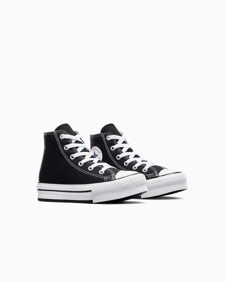 Pantofi Platforma Fete Converse Chuck Taylor All Star Lift Inalti Negrii Albi Negrii | RO KRJPL692